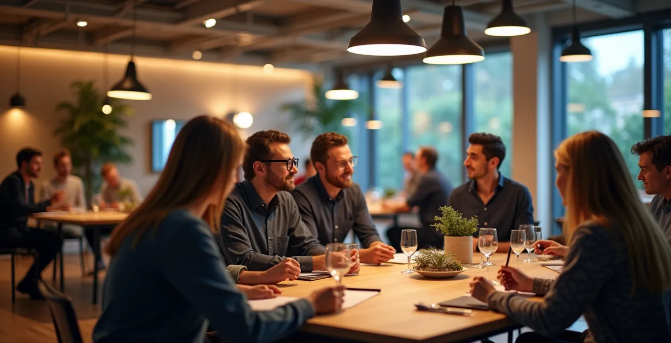 Ambiance dynamique et collaborative dans un bureau partagé moderne à Bordeaux